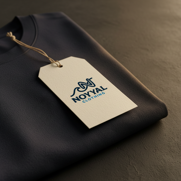 Folded garment with hangtag